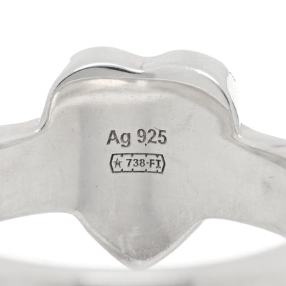 Gucci Sterling Silver Trademark Heart Ring 54 7 4 of 5