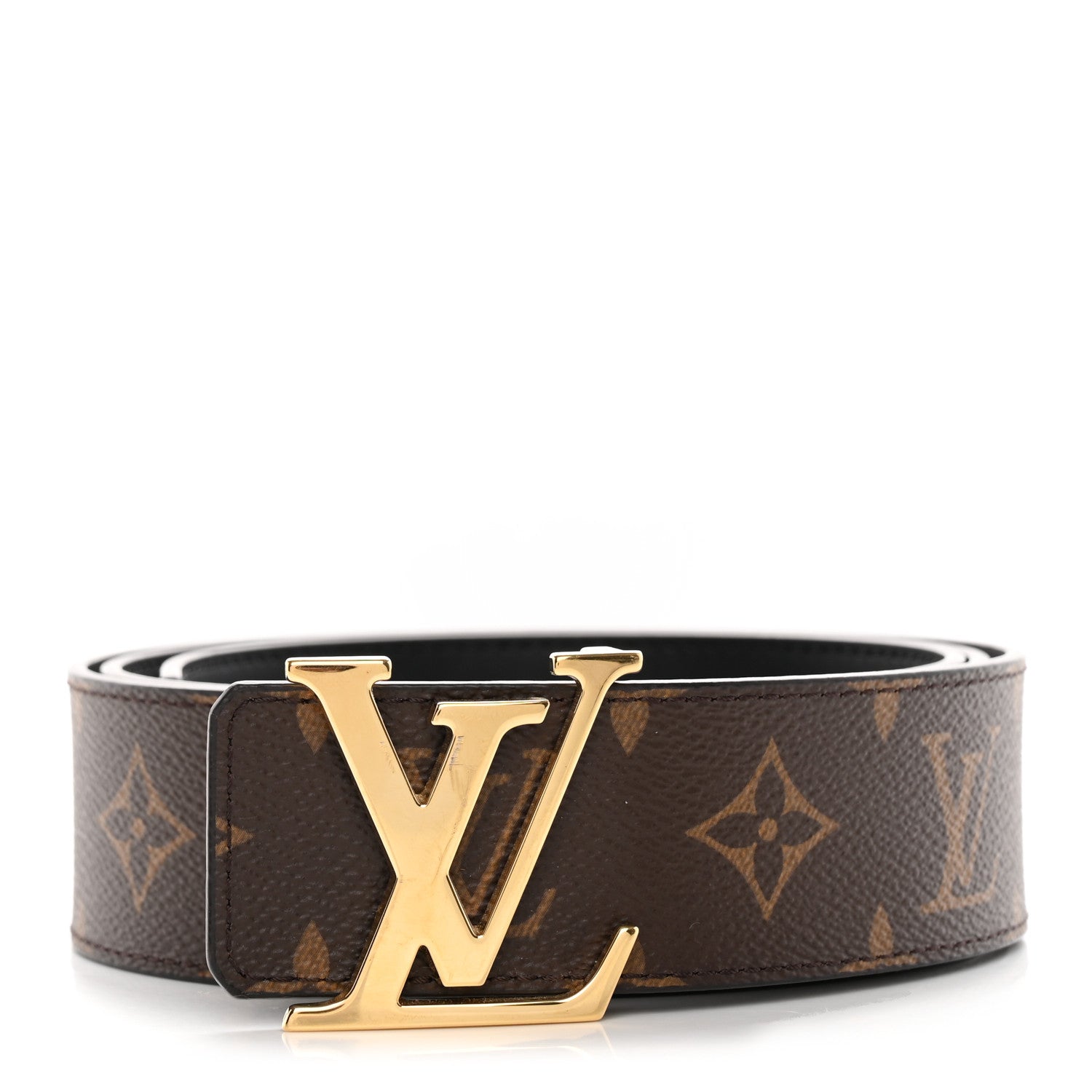Louis Vuitton Calfskin Monogram 40mm LV Initiales Reversible Belt 95 38 Black 1 of 7