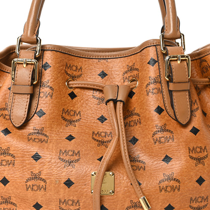 MCM Visetos Drawstring Shopper Cognac 8 of 10