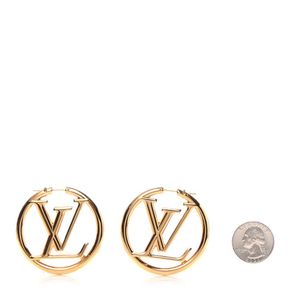 Louis Vuitton Metal Louise Hoop Earrings Gold 2 of 5