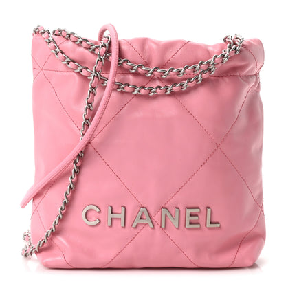 Chanel Shiny Calfskin Quilted Mini Chanel 22 Pink 1 of 10