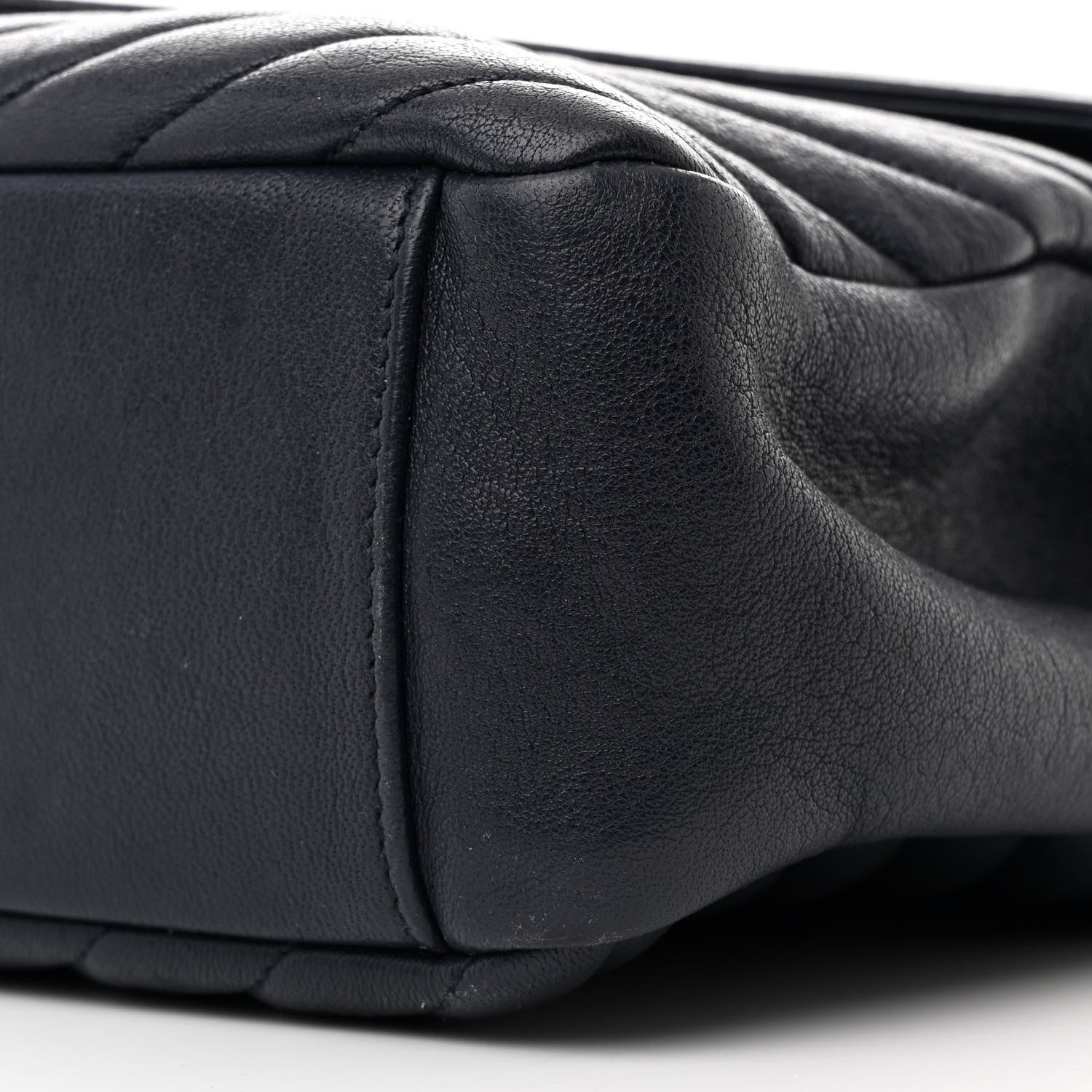 Saint Laurent Sheepskin Matelasse Chevron Monogram Large College Satchel Deep Marine 10 of 12