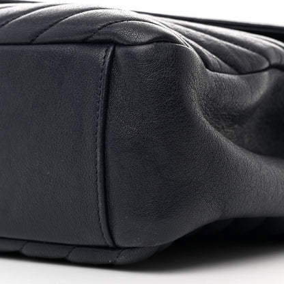 Saint Laurent Sheepskin Matelasse Chevron Monogram Large College Satchel Deep Marine 10 of 12