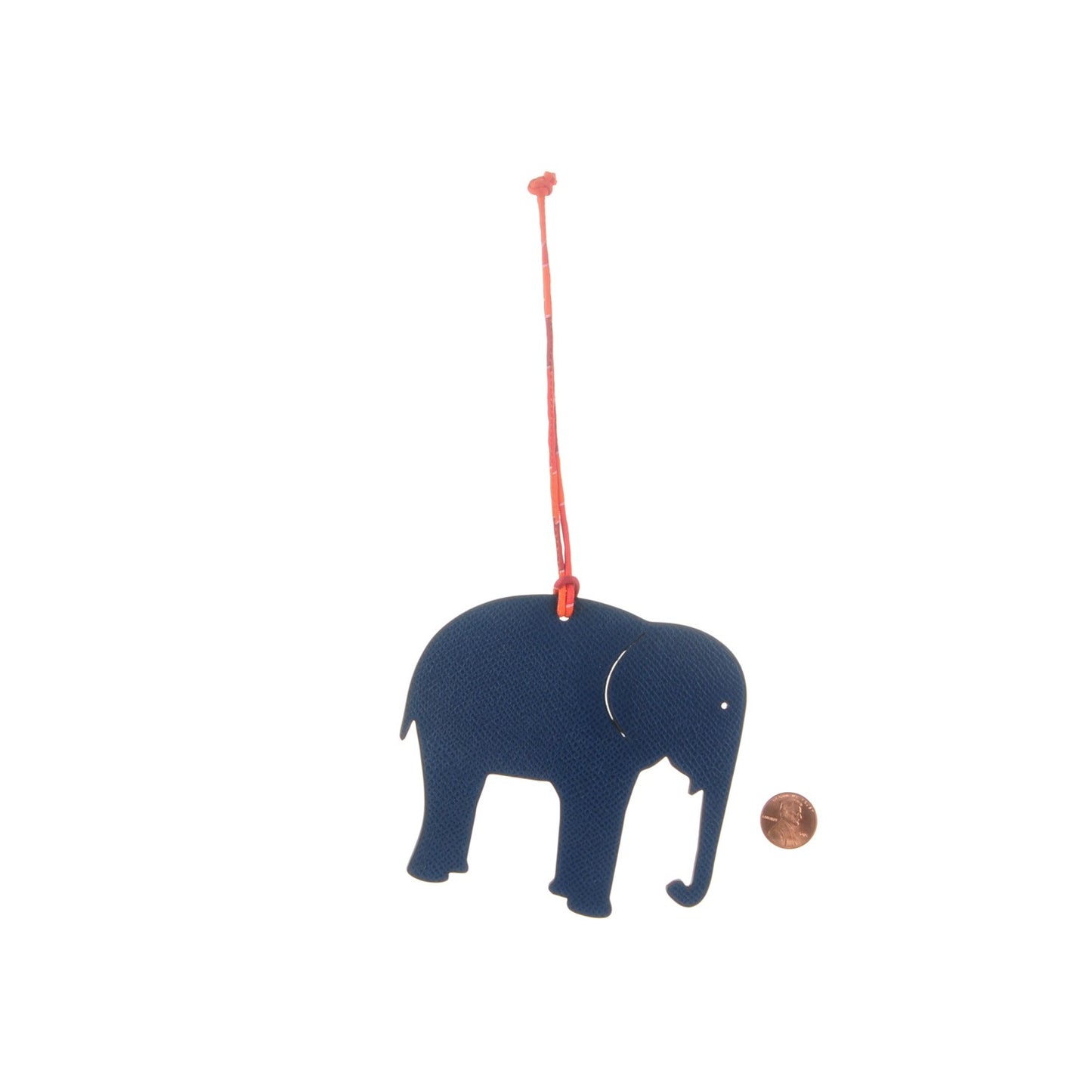 Epsom Togo Petit H Elephant Bag Charm Sanguine Bleu De Prusse