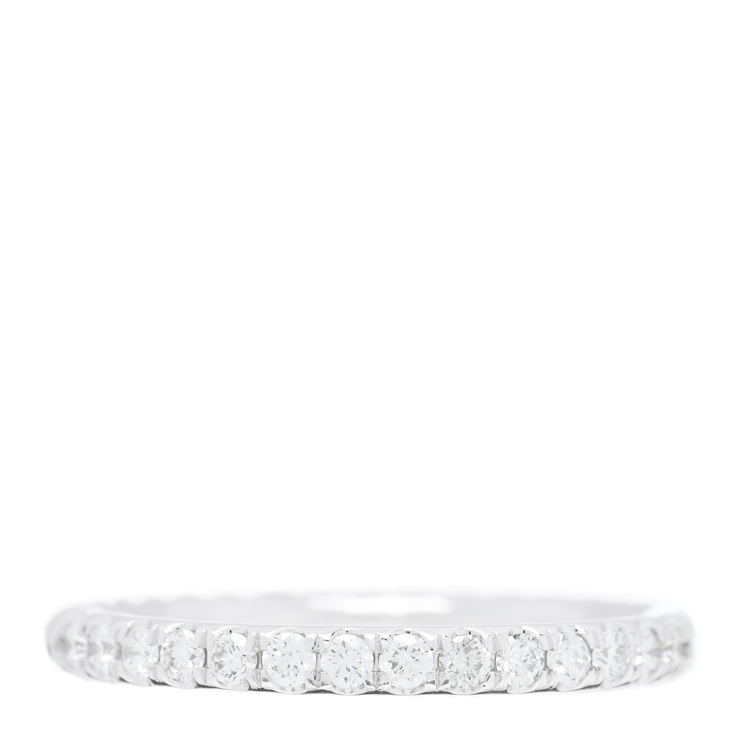 18K White Gold Diamond 2mm Cable Collectibles Band Ring 54 7