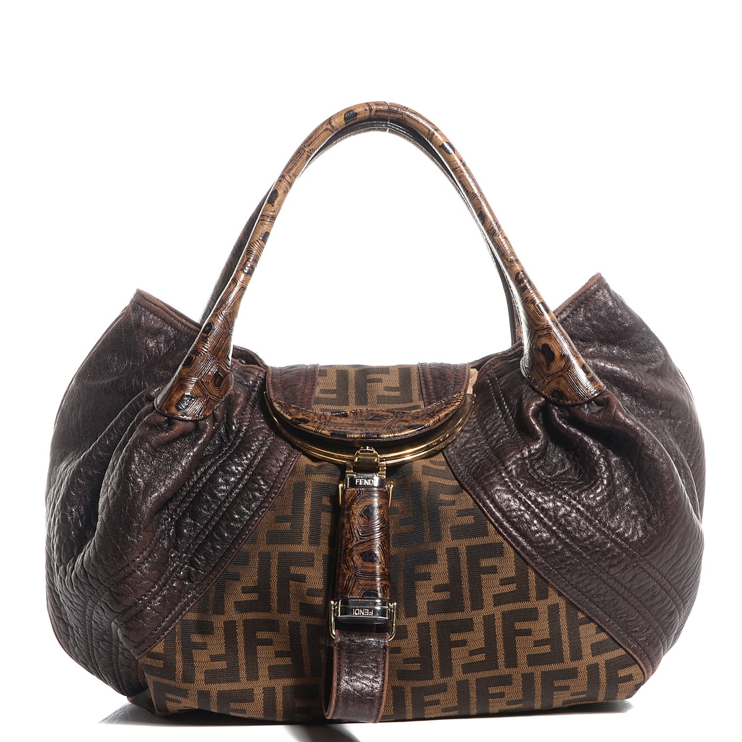 Fendi Zucca Nappa Nuvolata Vitello Tortuga Spy Tobacco Moro 1 of 9