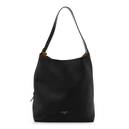 Louis Vuitton Grained Calfskin Low Key Hobo MM Black 1 of 9