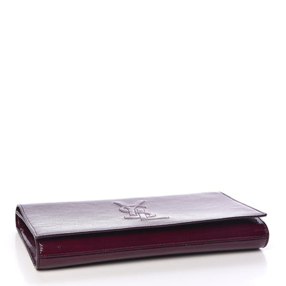 Saint Laurent Textured Patent Monogram Large Belle De Jour Clutch Purple 4 of 9