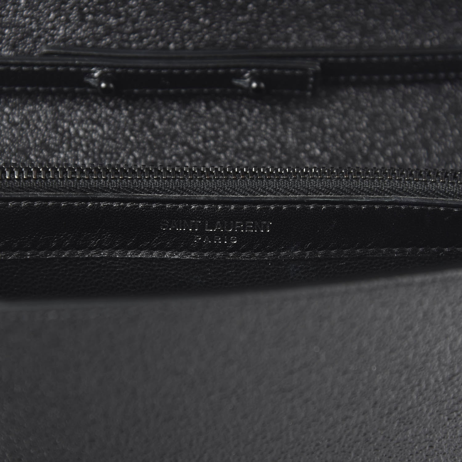 Saint Laurent Grained Metallic Calfskin Monogram Chain Wallet Black 8 of 9