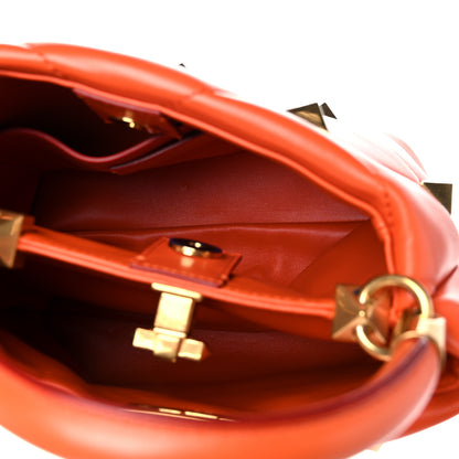 Valentino Garavani Nappa Small Roman Stud The Handle Bag Orange Zest 5 of 9