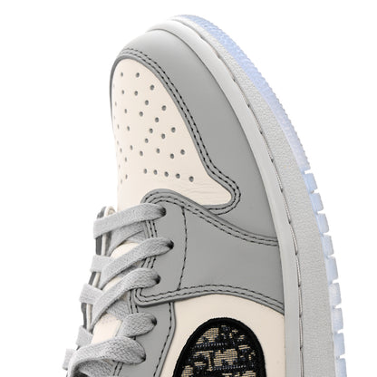 Christian Dior X NIKE AIR JORDAN Calfskin Mens Oblique Low Sneakers 38.5 Grey White 12 of 13