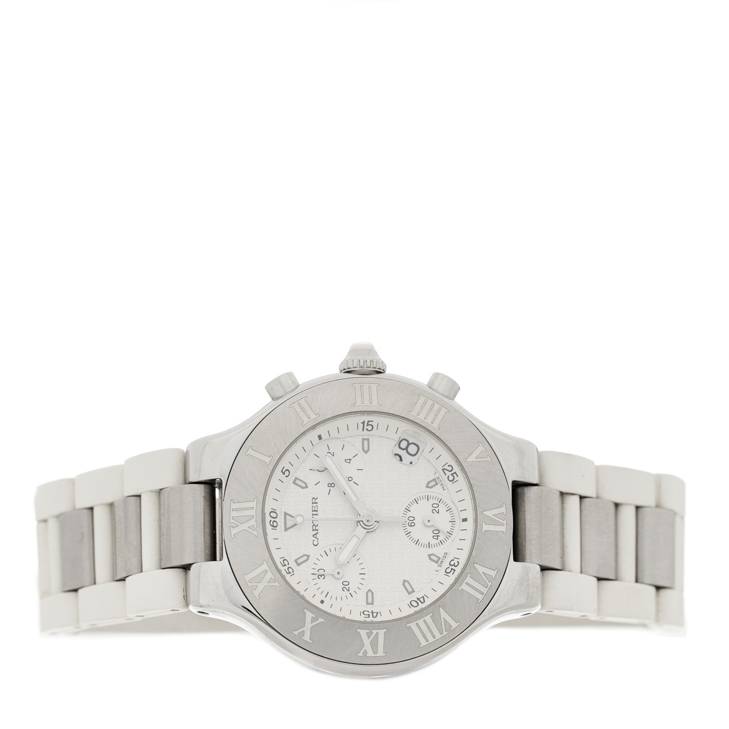 Cartier Stainless Steel Rubber 38mm Must 21 Chronoscaph Quartz Watch 2 of 4
