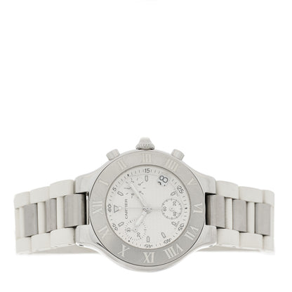 Cartier Stainless Steel Rubber 38mm Must 21 Chronoscaph Quartz Watch 2 of 4