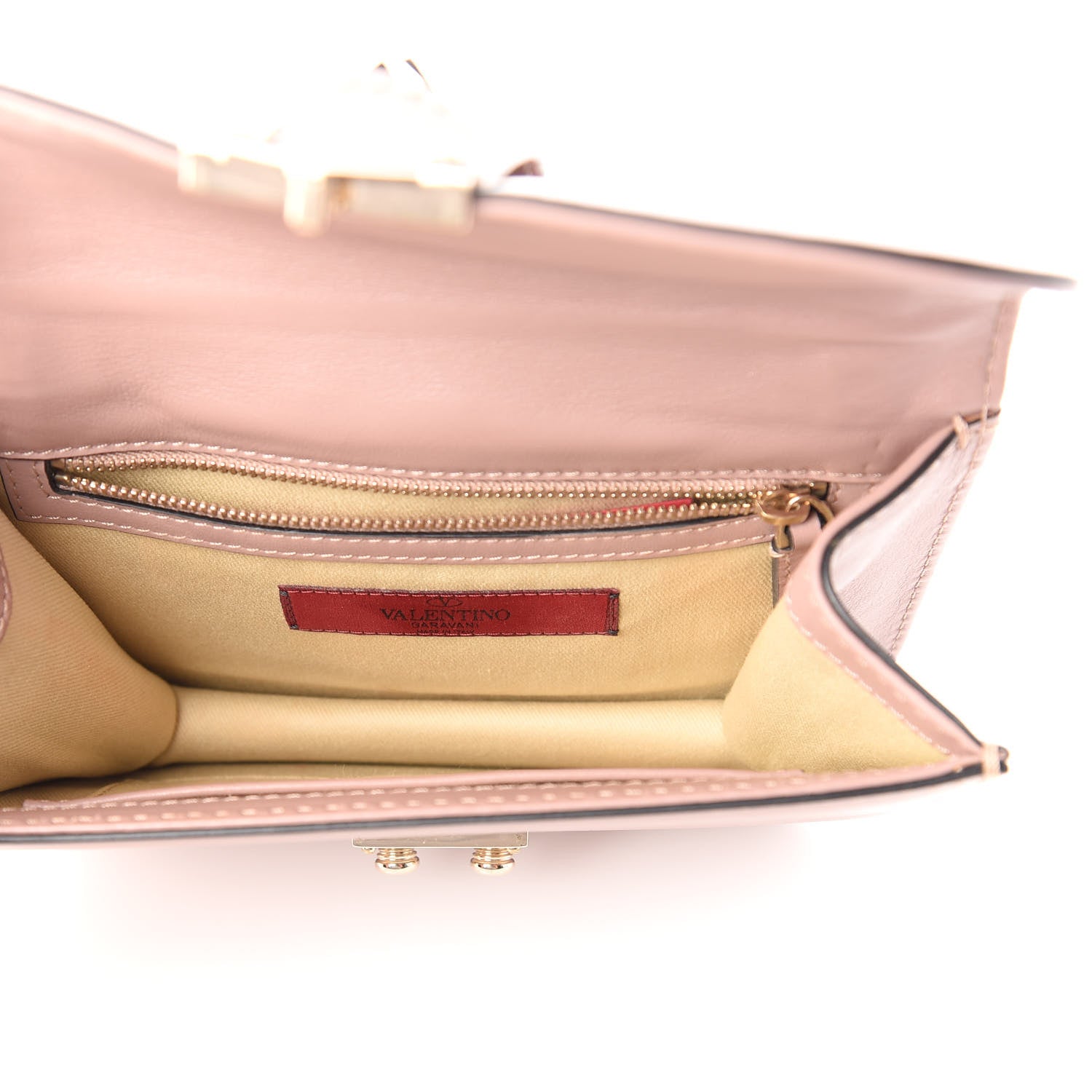 Valentino Garavani Vitello Small Glam Lock Rockstud Flap Poudre 5 of 8