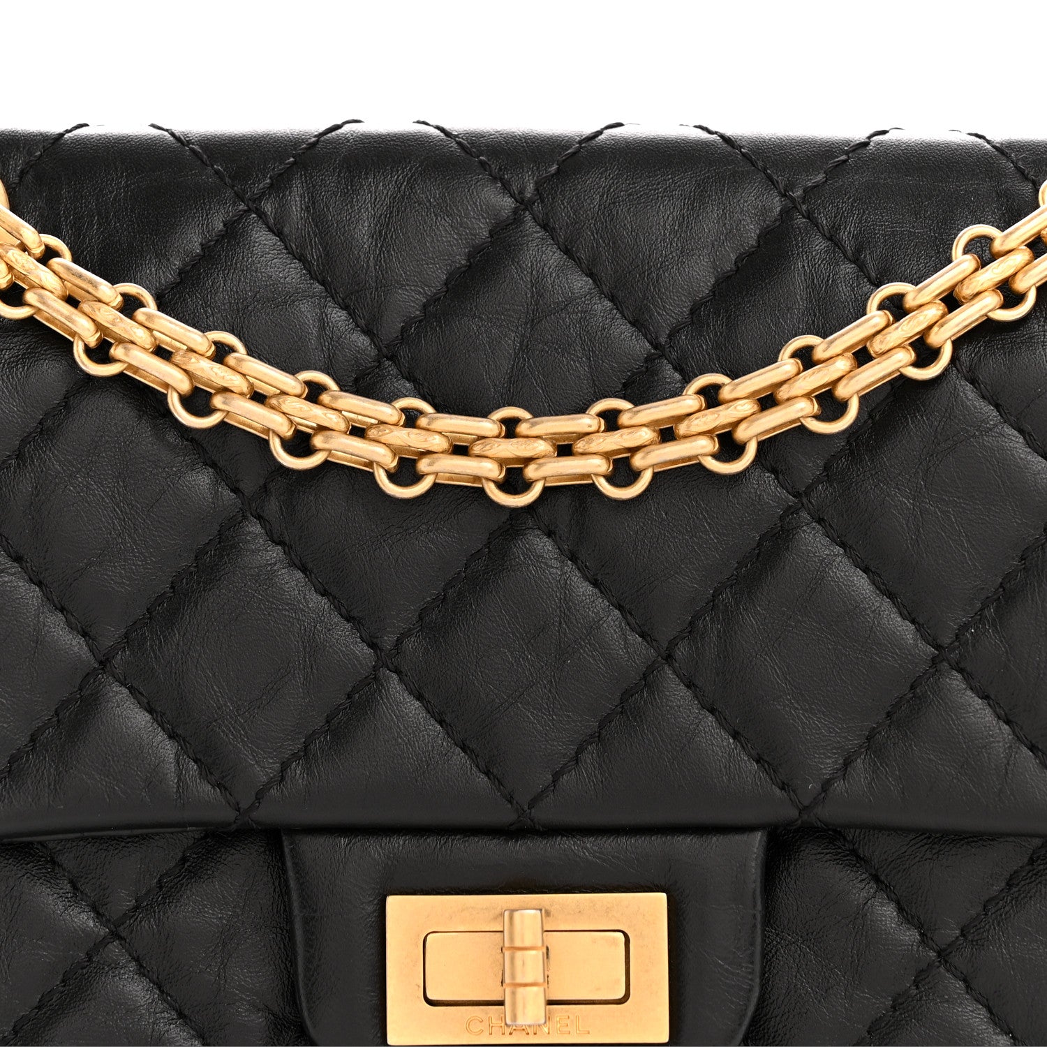 Chanel Aged Calfskin Quilted 2.55 Reissue Mini Flap Black 8 of 10