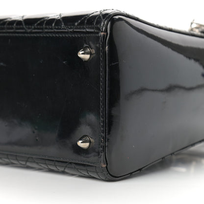 Christian Dior Patent Cannage Medium Lady Dior Black 9 of 11