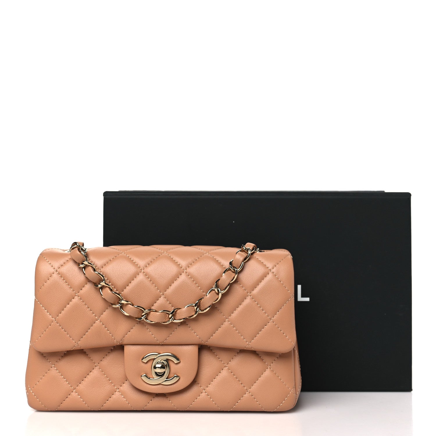 Chanel Lambskin Quilted Mini Rectangular Flap Brown 11 of 11