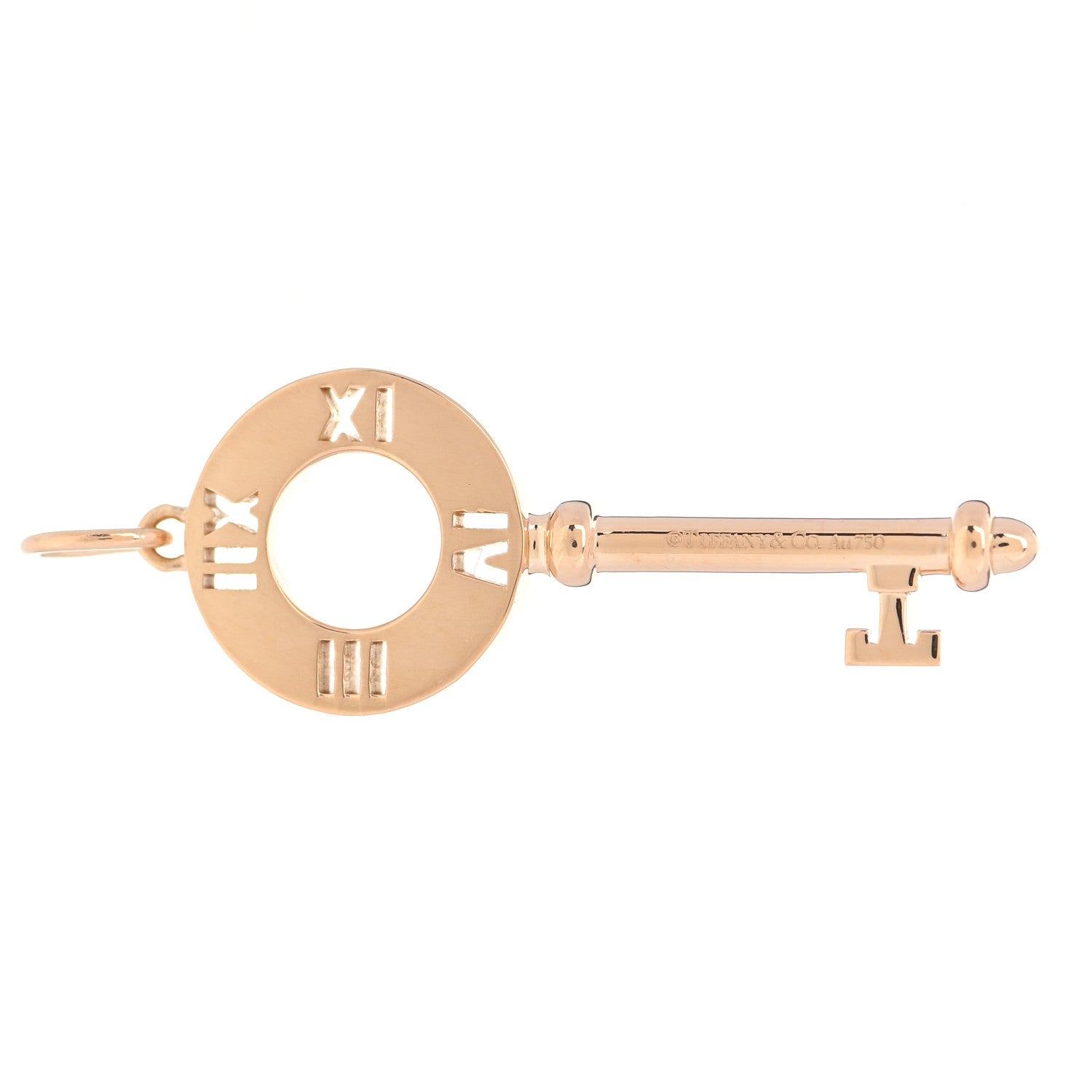Tiffany 18K Yellow Gold Diamond Atlas Pierced Key Pendant 4 of 4