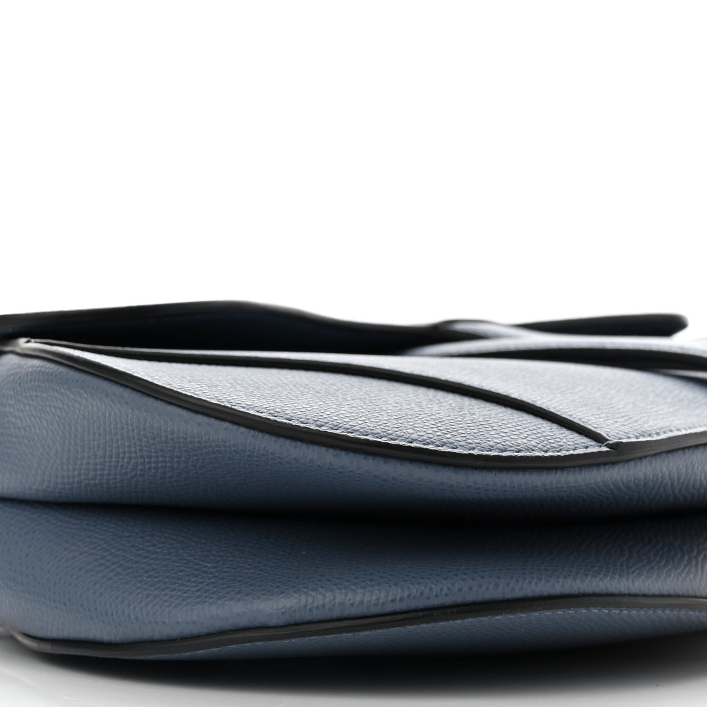 Grained Calfskin Saddle Bag Denim Blue