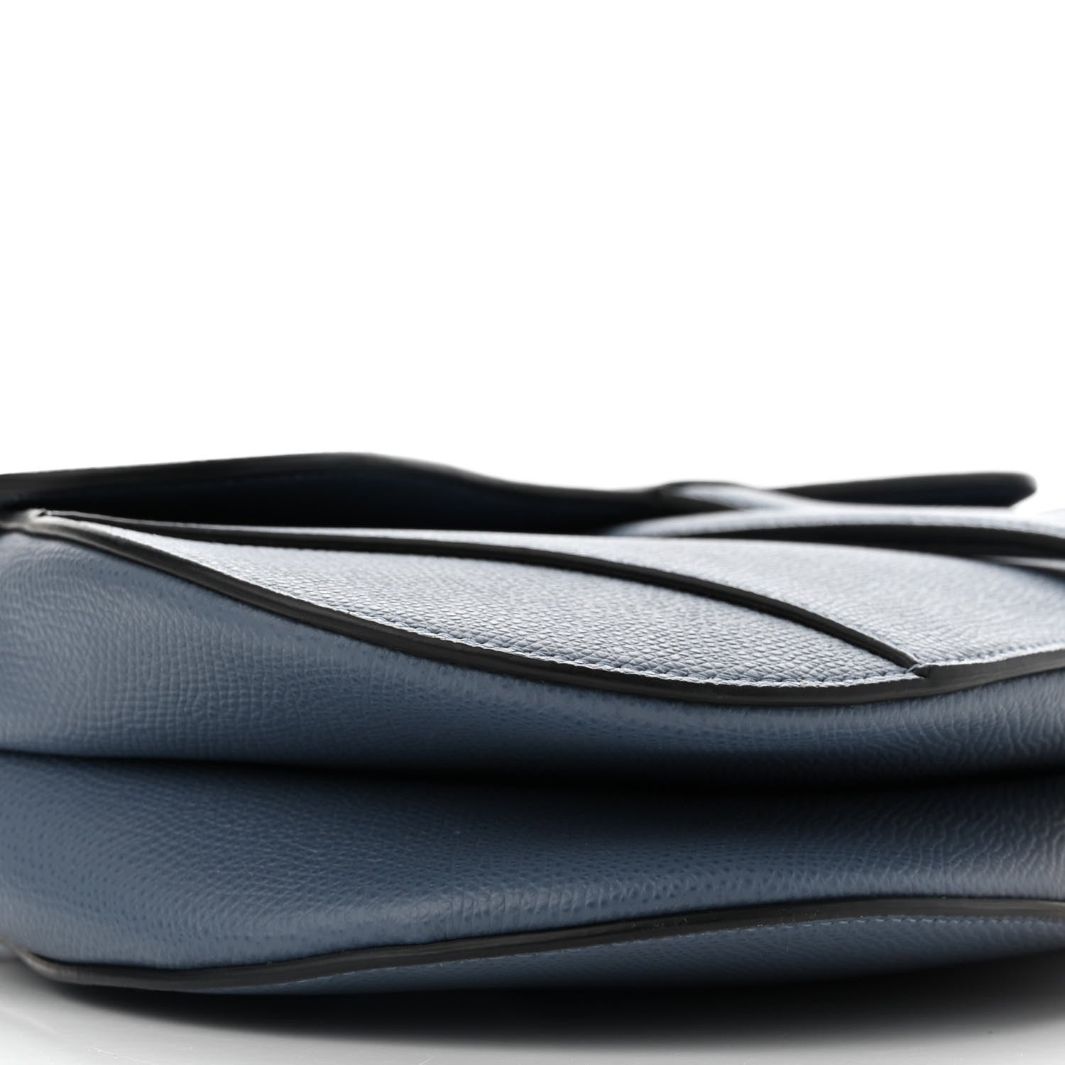 Christian Dior Grained Calfskin Saddle Bag Denim Blue 9 of 11