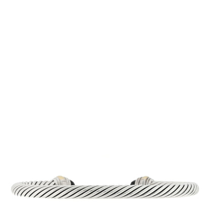David Yurman Sterling Silver 14K Yellow Gold Black Onyx 5mm Cable Classics Petite Color Bracelet 2 of 3