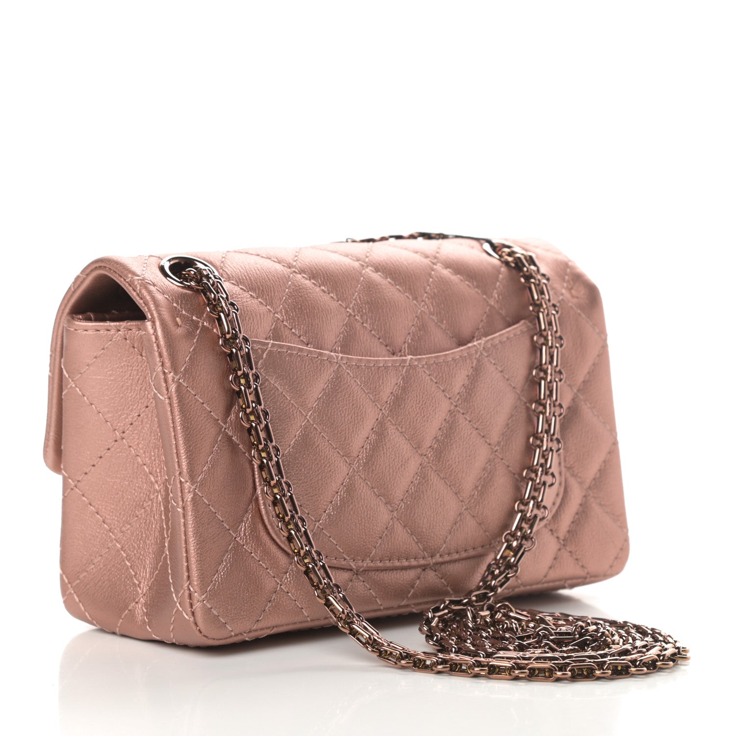 Chanel Metallic Grained Calfskin Quilted 2.55 Reissue Mini Flap Copper Pink 3 of 10