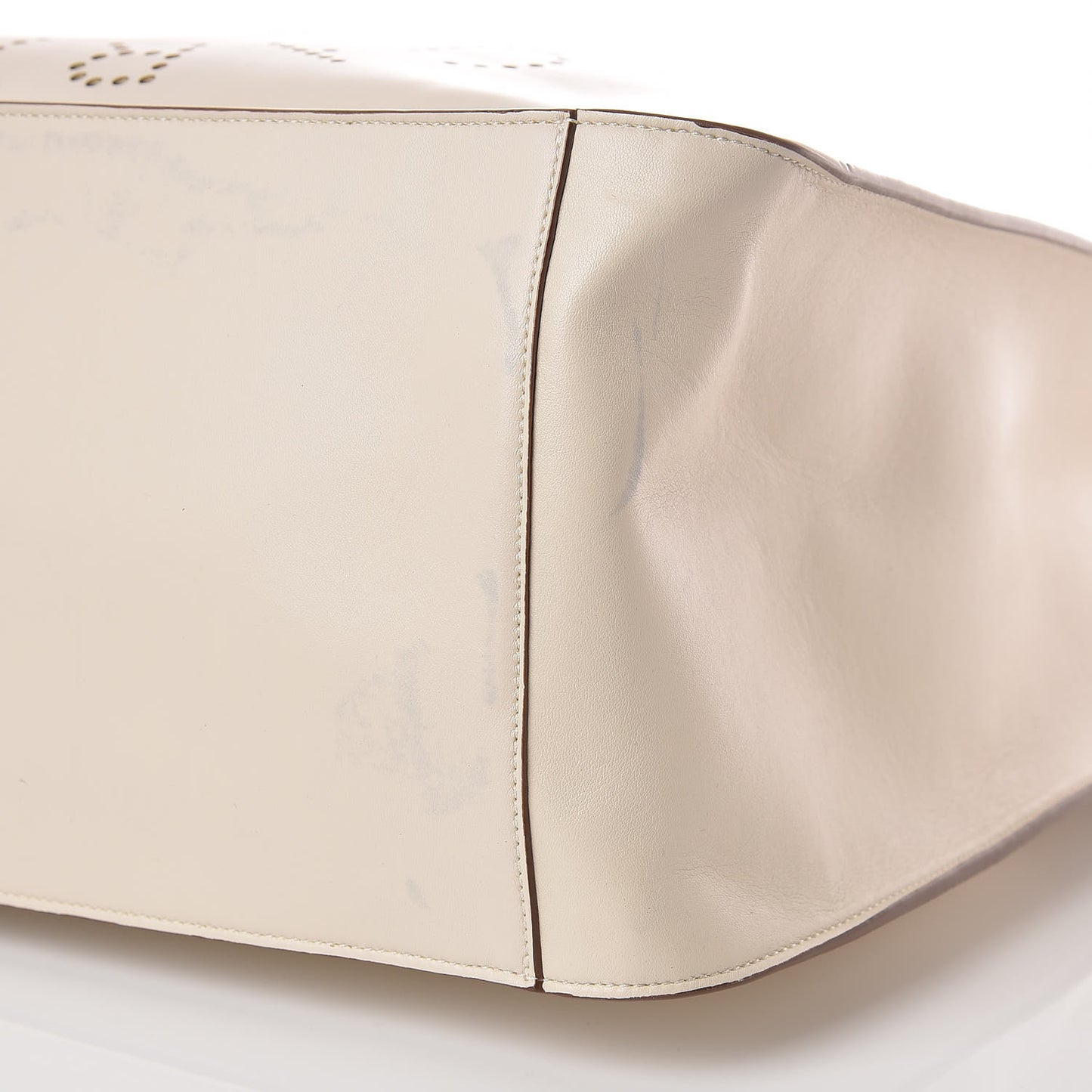 Eco Alter Nappa East West Perforated Tote White