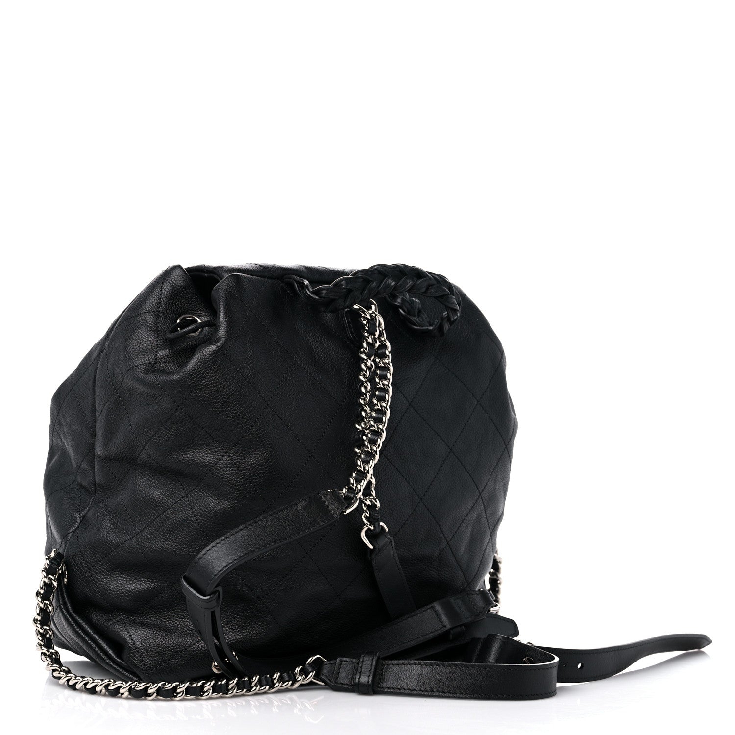 Chanel Grained Calfskin Stitched Braided With Style Backpack Black 3 of 9