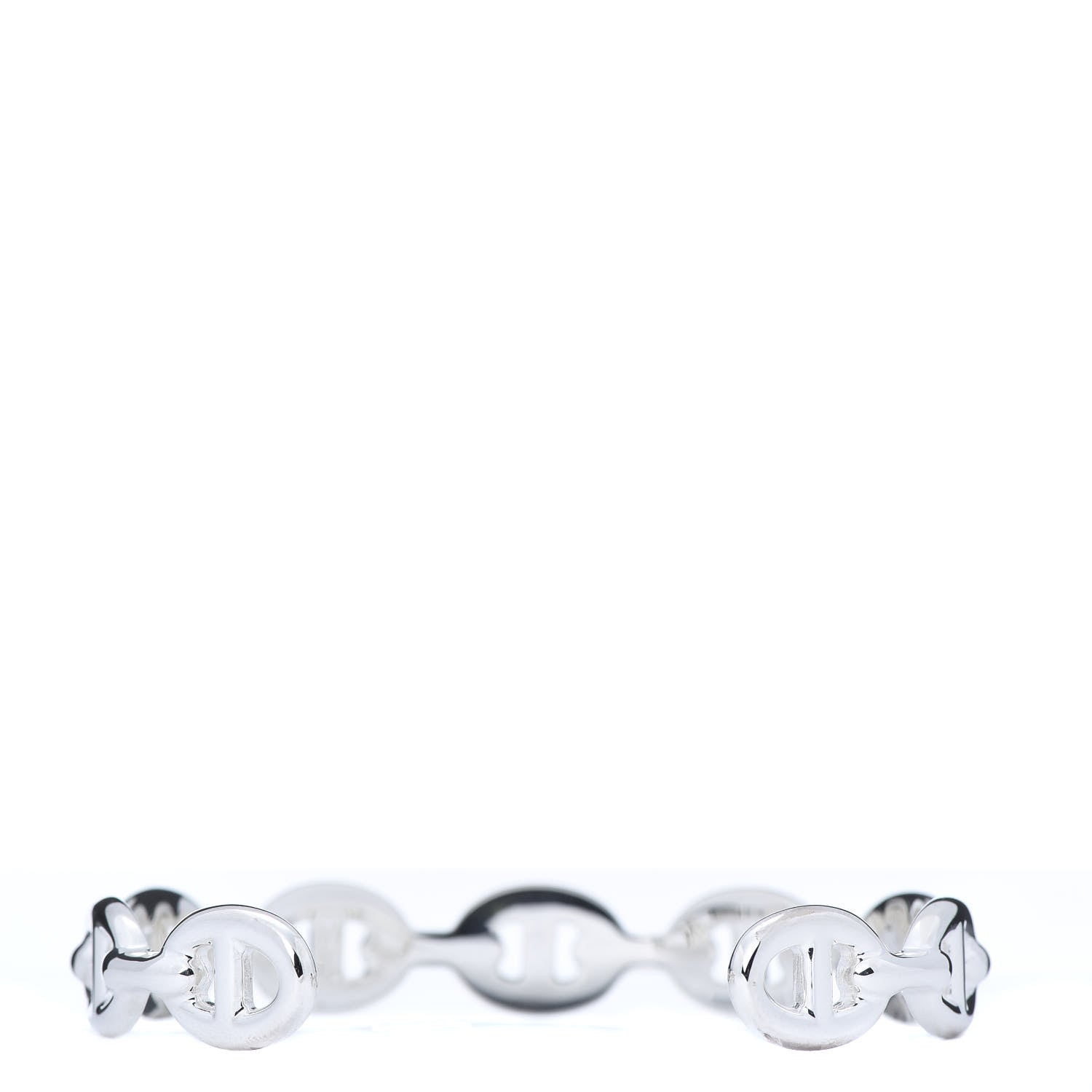 Hermes Sterling Silver MM Chaine d'Ancre Enchainee Cuff Bracelet ST 3 of 6