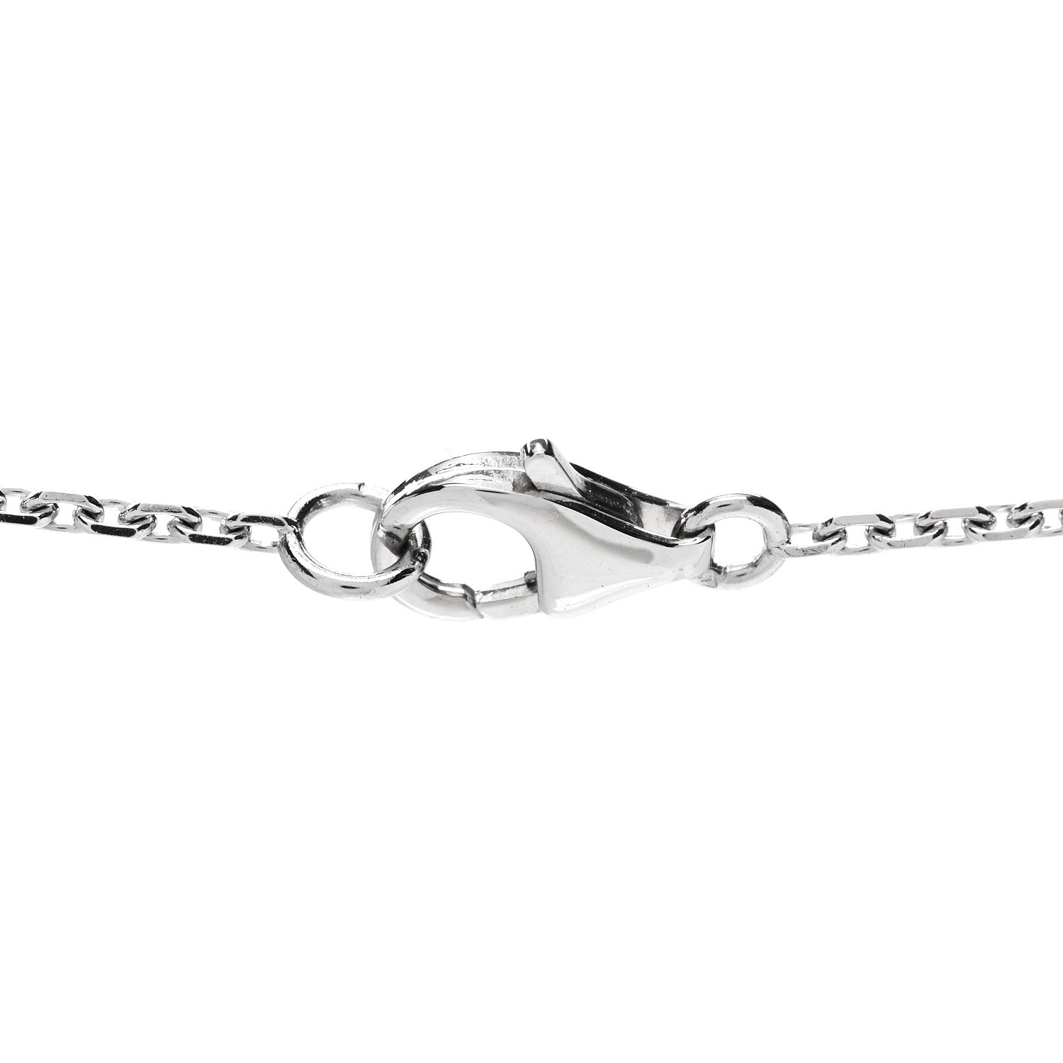 Van Cleef & Arpels 18K White Gold Diamond Vintage Alhambra Pendant Necklace 6 of 7
