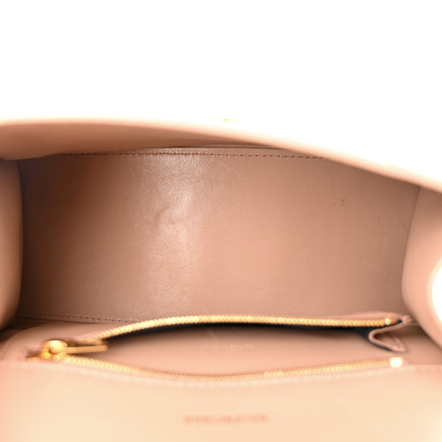 Grained Calfskin Small Hourglass Top Handle Bag Nude Beige