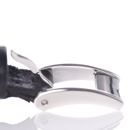 Cartier 18K White Gold Calfskin 3 Motif LOVE Bracelet Black 8 of 10