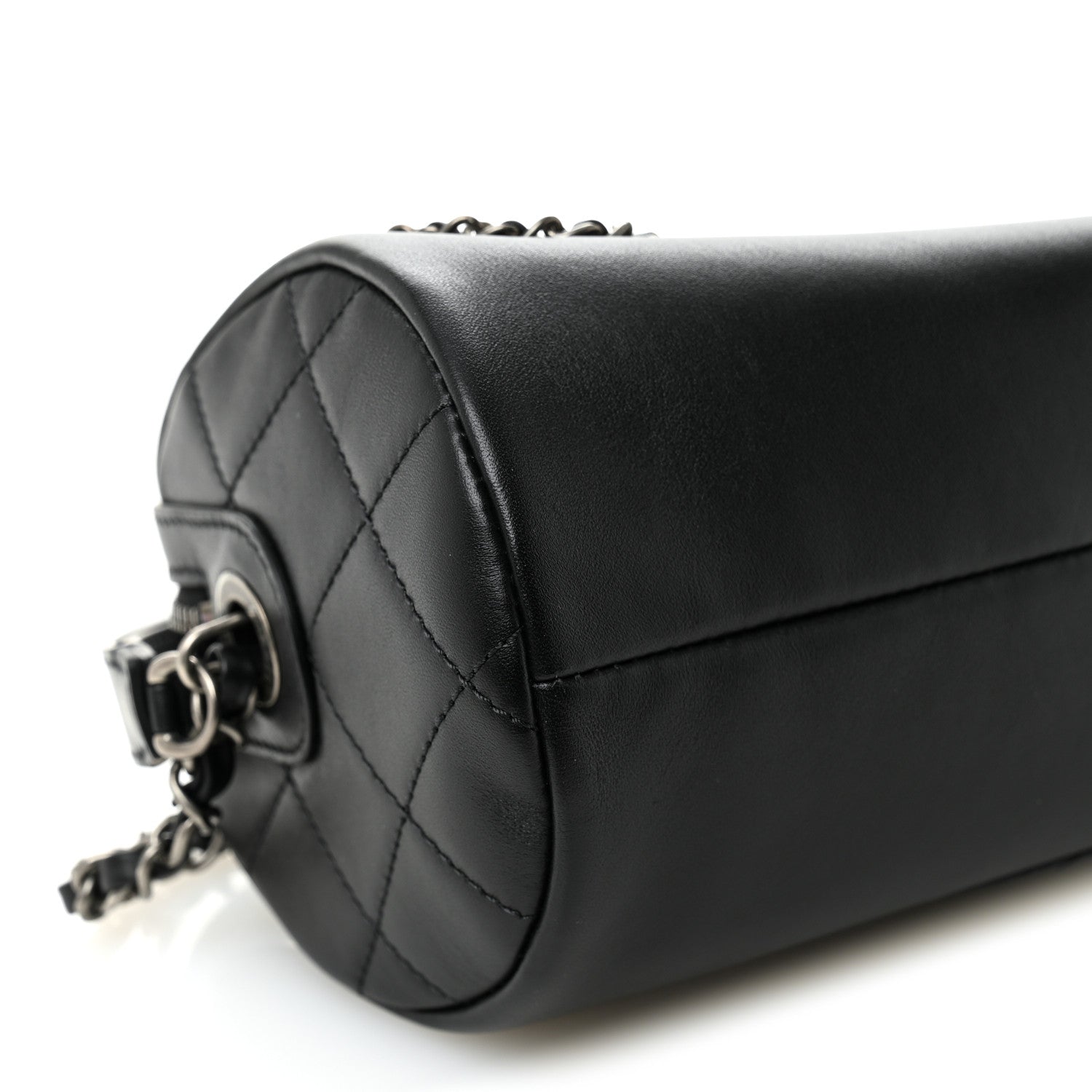 Chanel Calfskin Chain 20s Signature Bowling Bag Black 9 of 11
