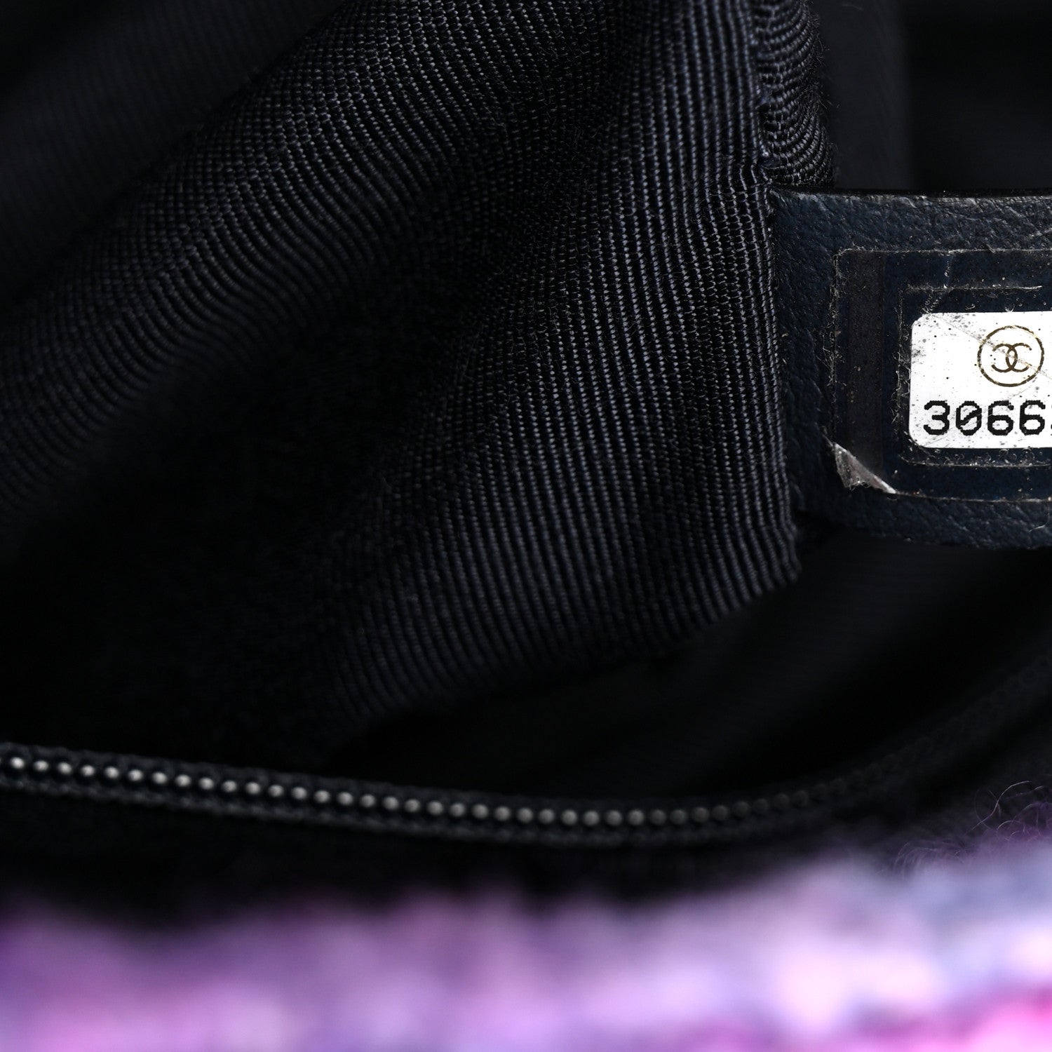 Chanel Wool Tweed CC Tote Purple Black Blue 7 of 14