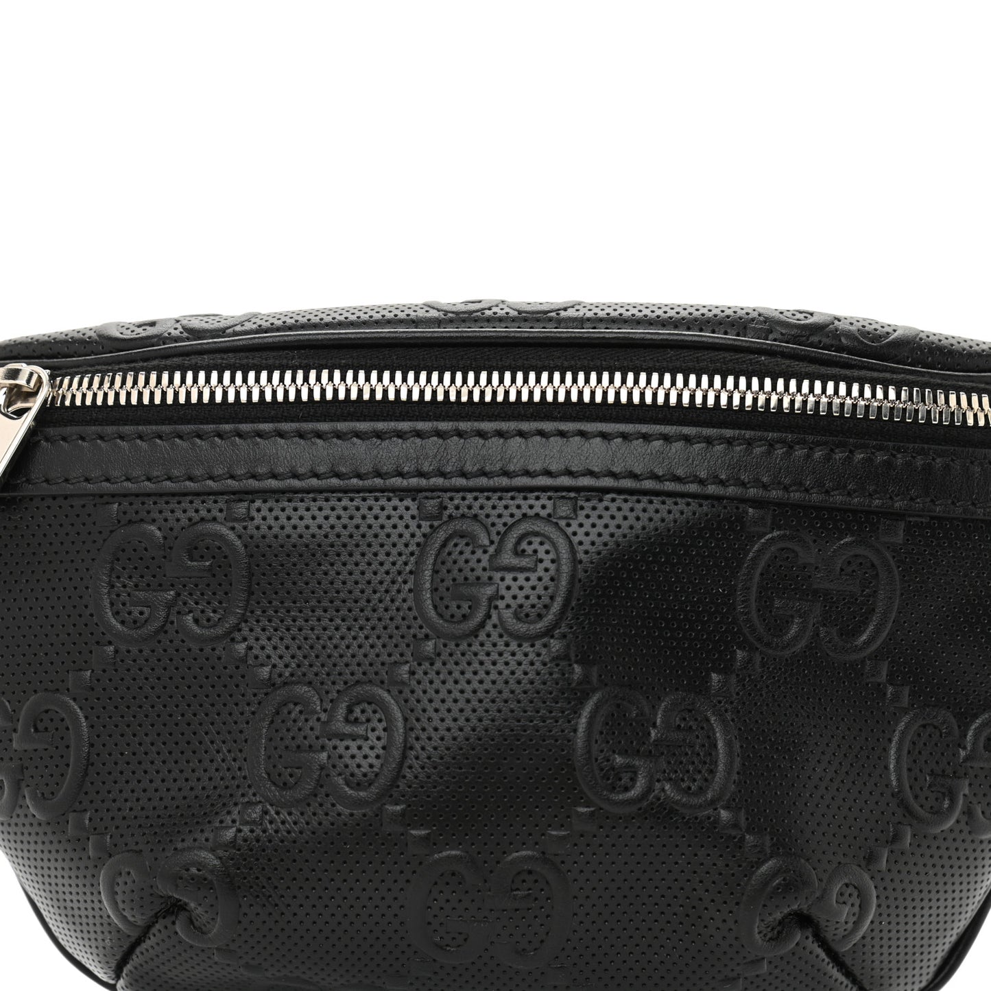 Calfskin GG Tennis Embossed Belt Bag Black