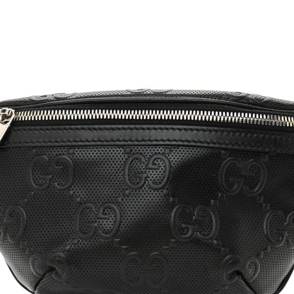 Gucci Calfskin GG Tennis Embossed Belt Bag Black 7 of 10