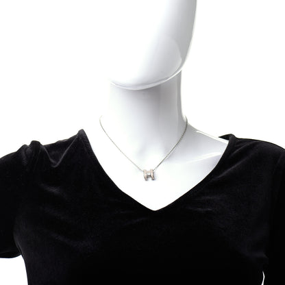 Hermes Lacquered Palladium Pop H Pendant Necklace Marron Glace 2 of 6