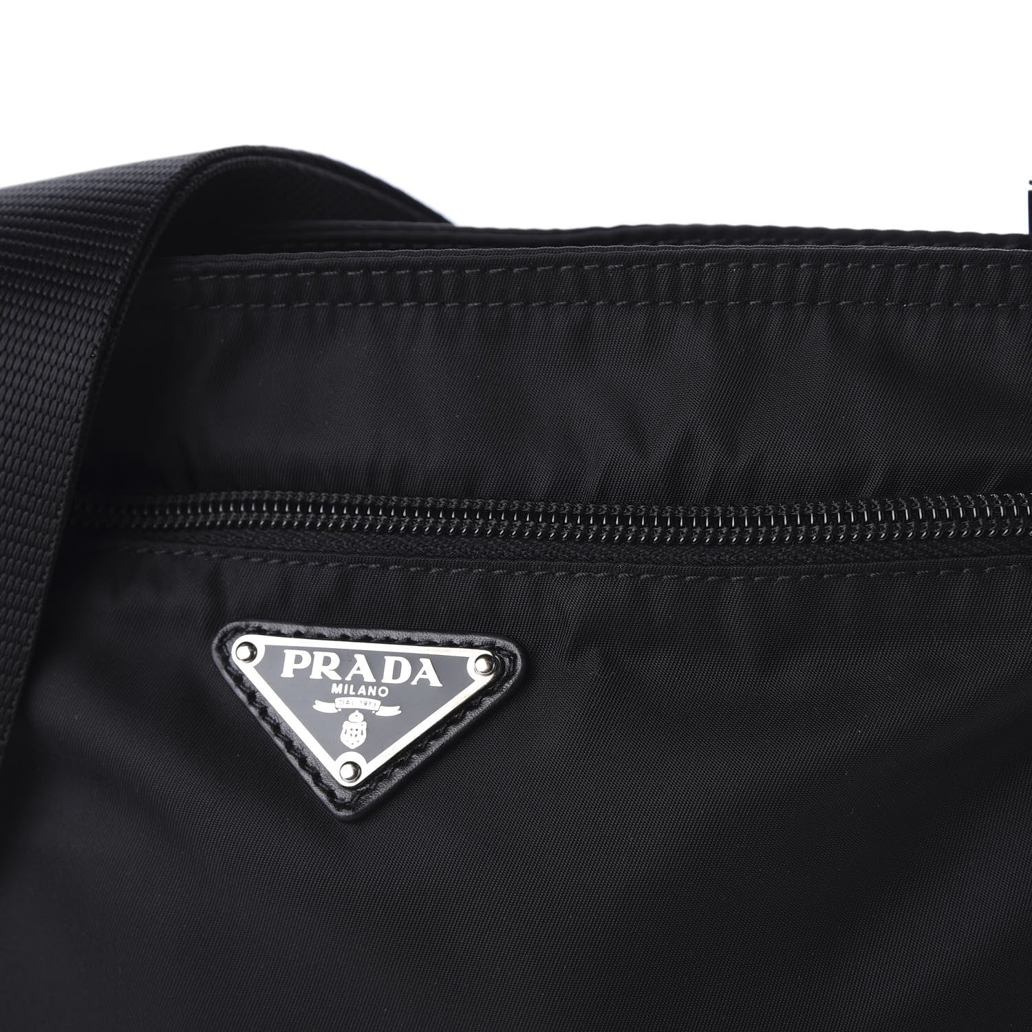 Prada Nylon Flat Messenger Bag Black 10 of 10