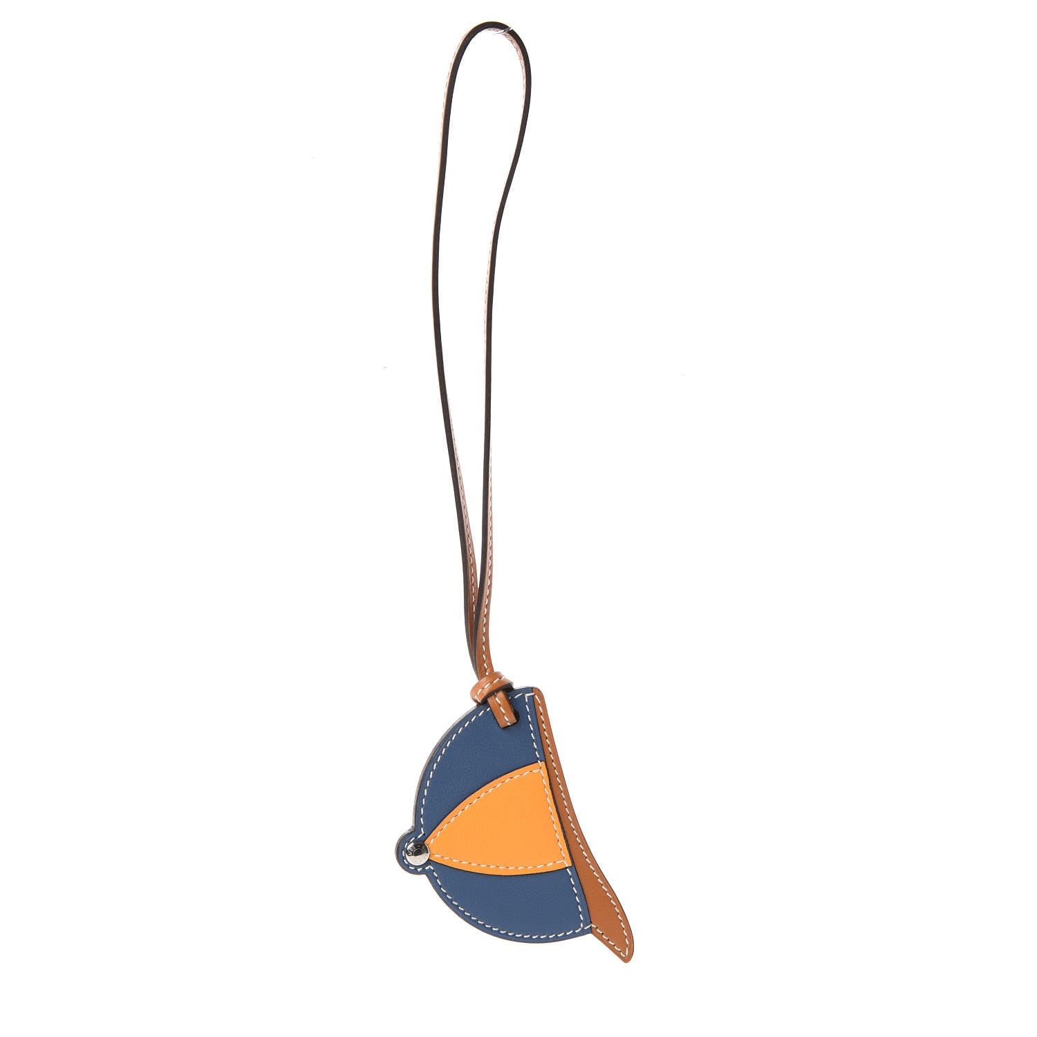 Hermes Swift Paddock Bombe Bag Charm Naturel Sable Bleu Agate Jaune d'Or 1 of 4