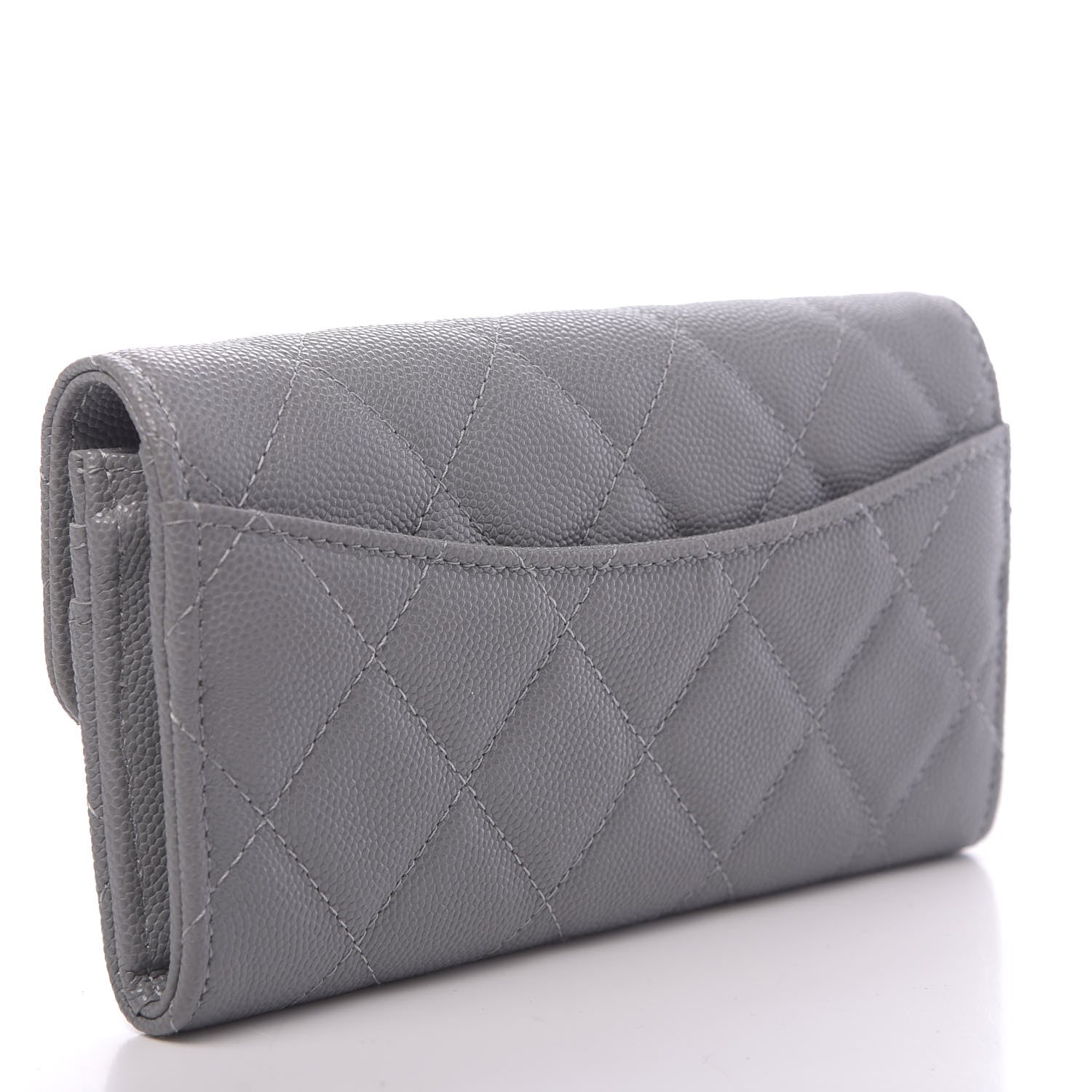 Chanel Caviar Quilted Medium Flap Wallet Grey 3 of 9
