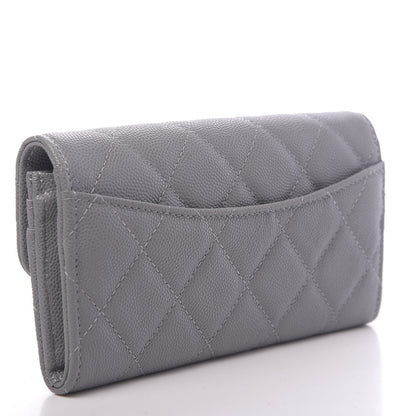 Chanel Caviar Quilted Medium Flap Wallet Grey 3 of 9