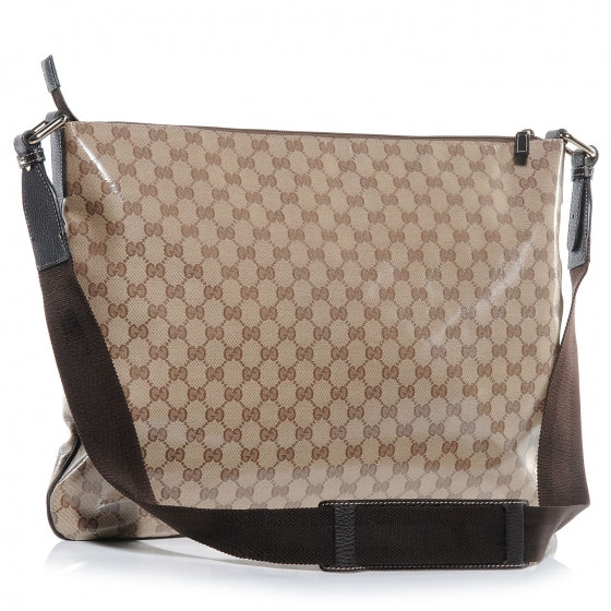 Crystal Monogram Messenger Bag Brown