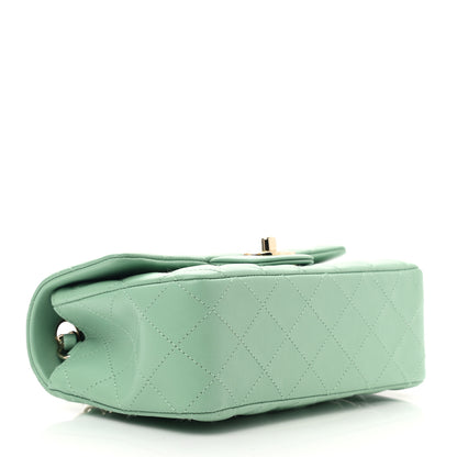 Chanel Lambskin Quilted Mini Rectangular Flap Light Green 4 of 11