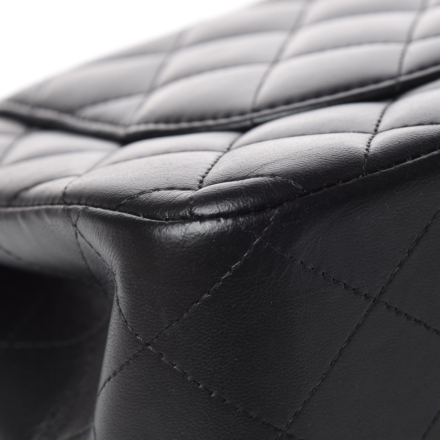 Lambskin Quilted Jumbo Double Flap Black