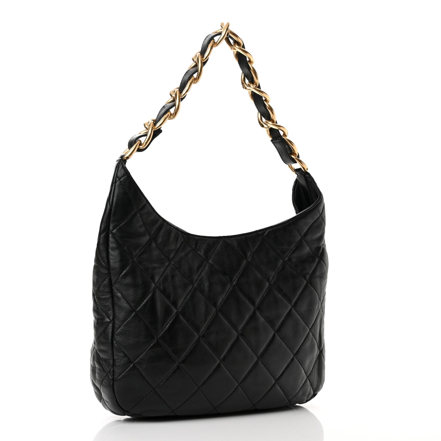 Chanel Lambskin Quilted Large CC Funky Town Hobo Black 3 of 10