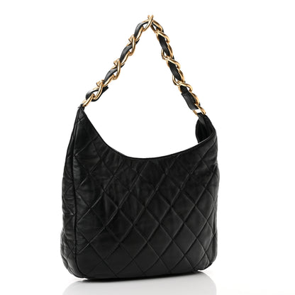 Chanel Lambskin Quilted Large CC Funky Town Hobo Black 3 of 10