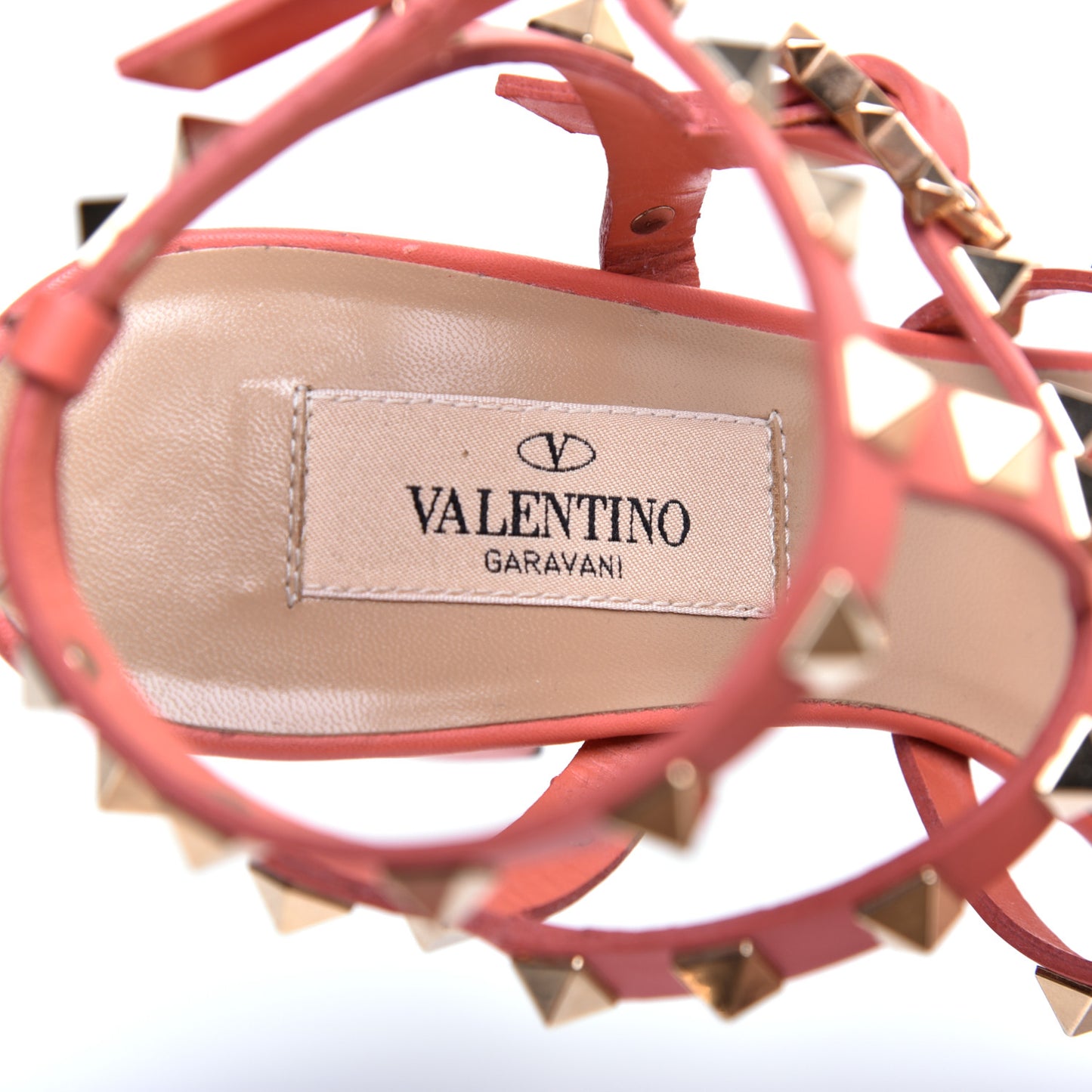 Calfskin Rockstud 90mm City Sandals 36 Orange