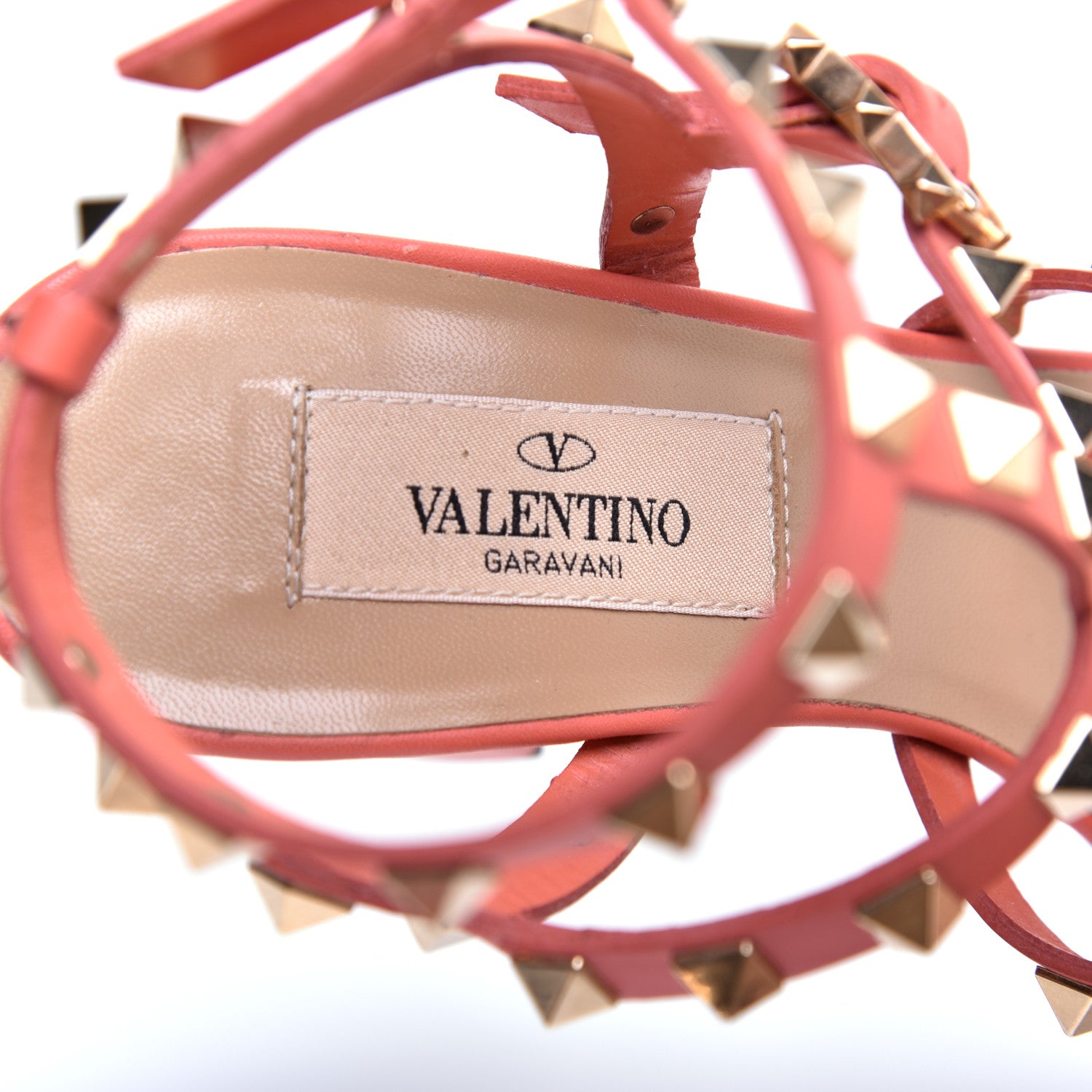 Valentino Garavani Calfskin Rockstud 90mm City Sandals 36 Orange 7 of 8