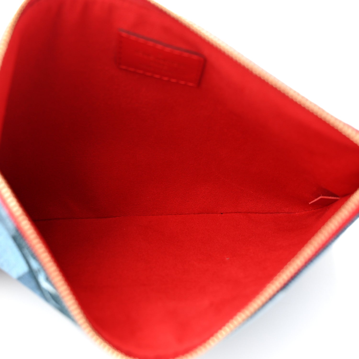 Louis Vuitton Denim Monogram Patchwork City Pouch Blue Rouge 5 of 7