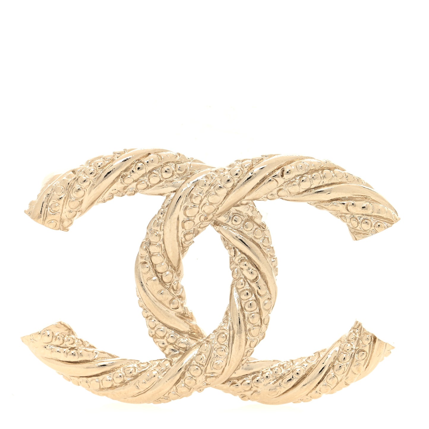 Crystal Twisted CC Brooch Light Gold